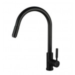 Round Matte Black Pull Out Kitchen Sink Mixer Tap